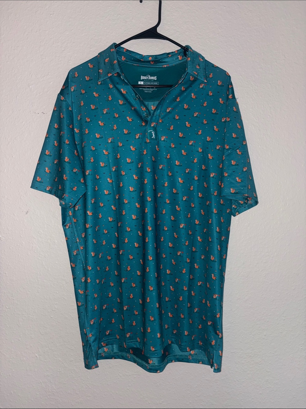 Bogey Bros Navy Golf Polo with Yellow Duck Print - Picture 10 of 16